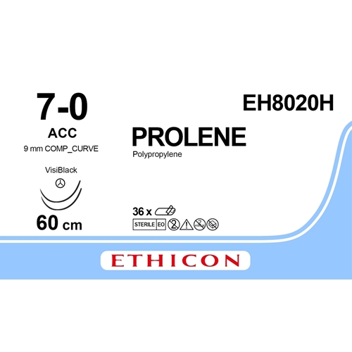 Sutur Prolene 7-0 EH8020H – 60cm blå nål ACC – 36 st