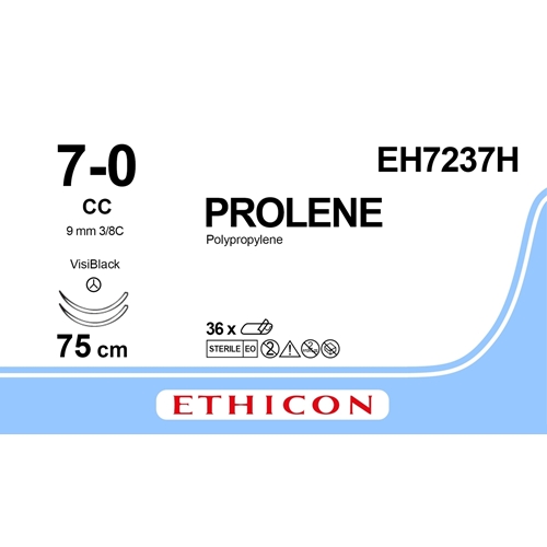 Sutur Prolene 7-0 EH7237H – 75cm blå nål CCX – 36 st