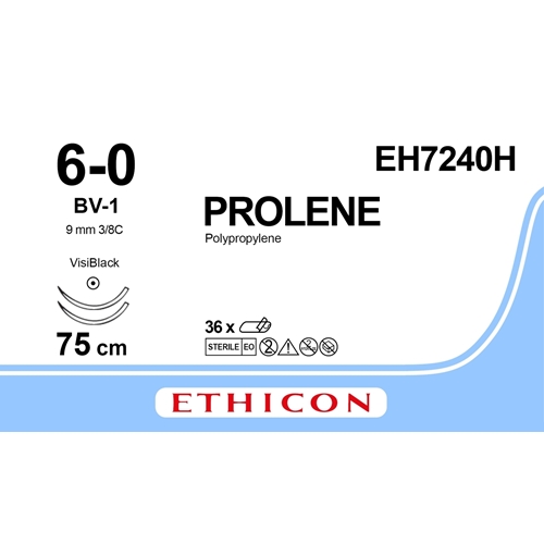 Sutur Prolene 6-0 EH7240H – 75cm blå nål BV-1X – 36 st