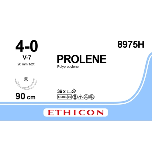 Sutur Prolene 4-0 monofil – 90cm blå nål V-7/V-7 – 36 st