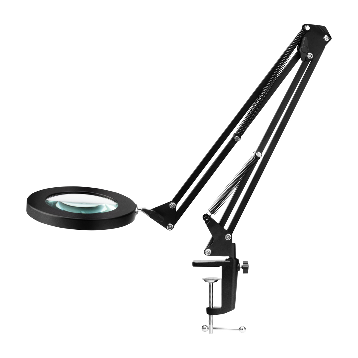 Czarna lampka stołowa LED z lupą Glow 308