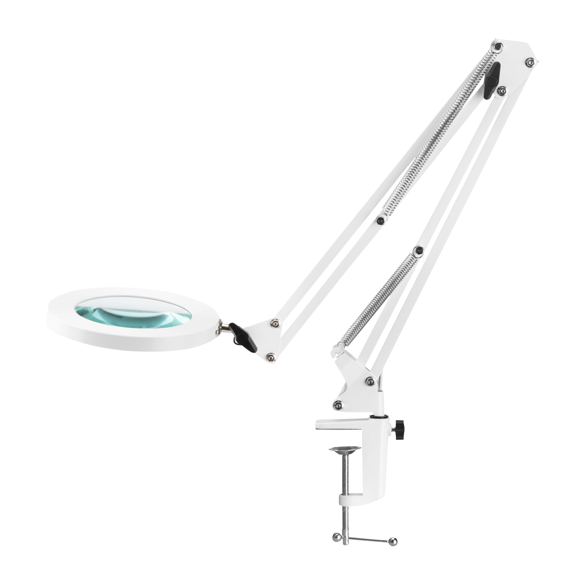 Biała lampa stołowa LED z lupą Glow 308
