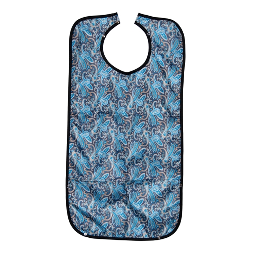 Genanvendelig hagesmæk med lomme Absorba - 45x85 cm halshul 51,56 cm blå