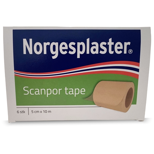 Hæfteplaster Scanpor - 5 cm x 10 m beige - 6 stk.