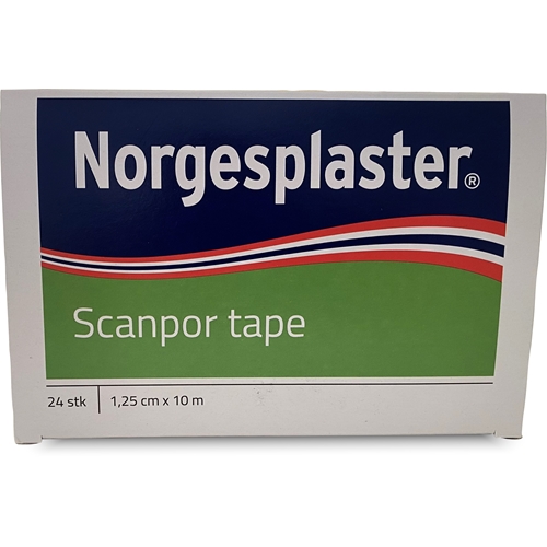 Scanpor hæfteplaster - 1,25 cm x 10 m beige - 24 stk.