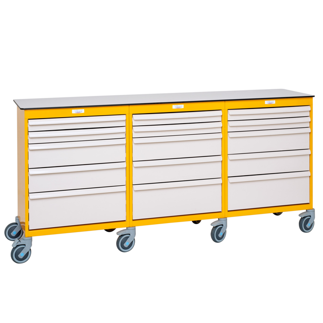 Mobil arbetsstation 3 block - Gul