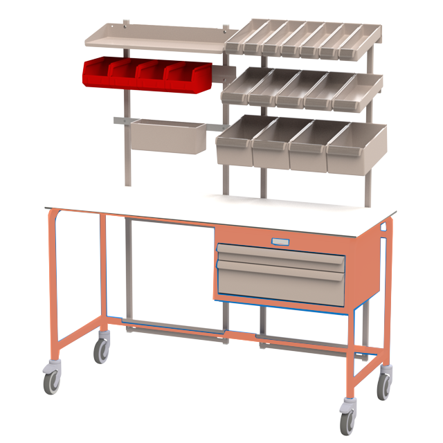 Mobil arbetsstation dubbel – Korall