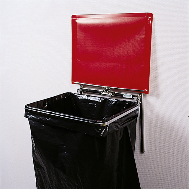 Bag holder 125 l wall-mounted, plastic lid