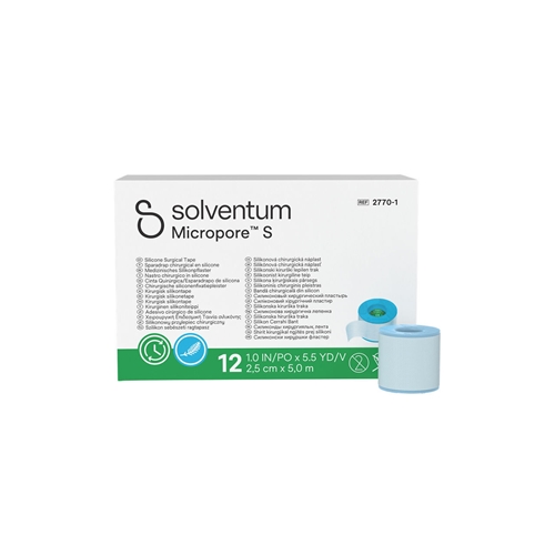 Plaster silikonowy Micropore S 2,5 cm x 5 m jasnoniebieski perforowany 12 szt.