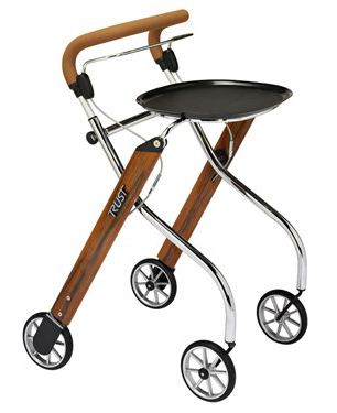TrustCare - Let's Go-rollator til indendørs brug - Teak/Chrome