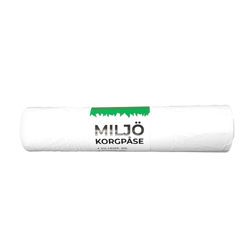 Affaldspose i HD-plast - 30L 510x570mm 9my hvid - 100 stk