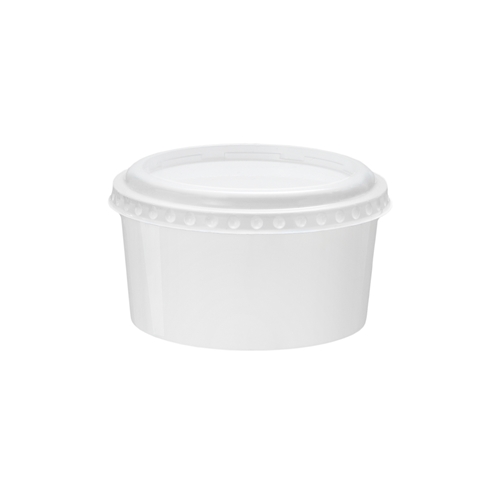 Prøvebeholder i plast med låg - 270 ml hvid - 28 stk.