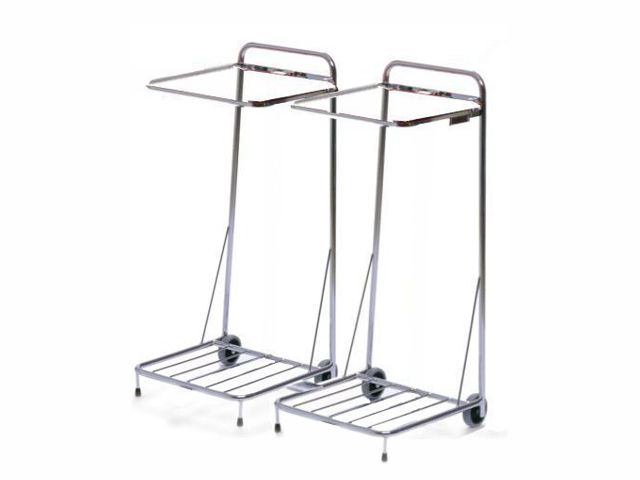 Bag holder 2x125 l, 4 wheels, without lid, side by side