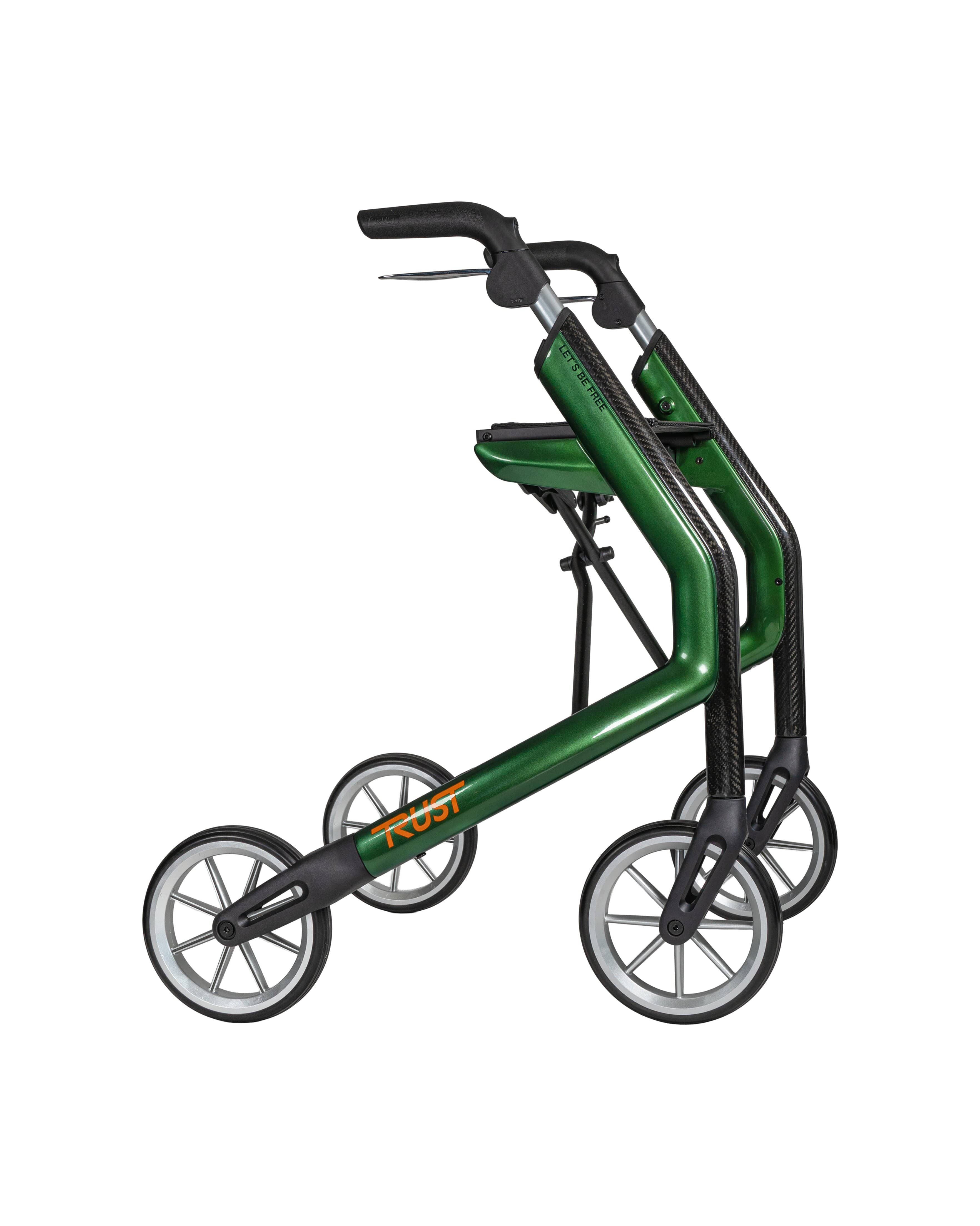 TrustCare - Lets Be Free rollator i kulfiber - kun 5.2 kg - Grön