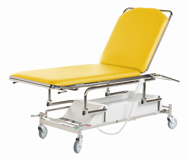 2-teilige elektrische Untersuchungsliege mit zentral feststellbaren Rollen - Lemon 890