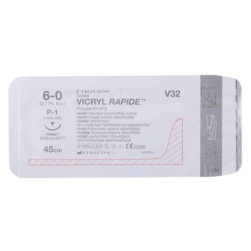 Vicryl Rapid sutur 6-0 V32H - 45 cm nål P-1 - 36 stk.