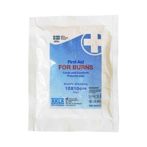 Forbrændingsbandage For Burns - 10x10 cm gelkompres med bind