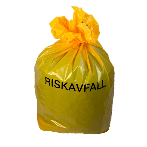 Risikoaffaldssæk LLD-plast PolyPRIMA - 125L 750x1150mm 70my gul - 10 stk