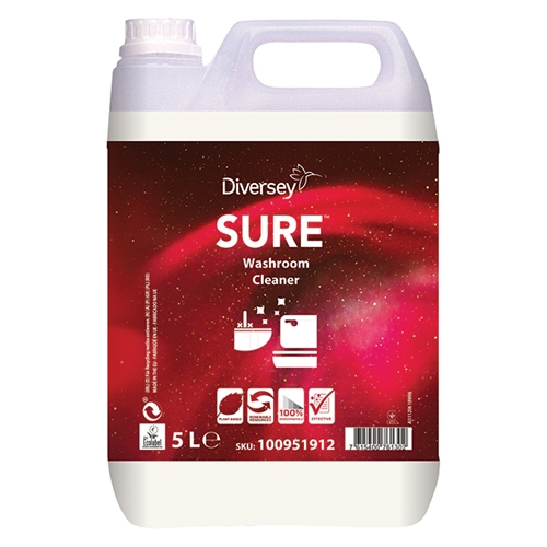 SURE Washroom Cleaner saniteettitilojen puhdistusaine - 5L pH=12 hajusteeton