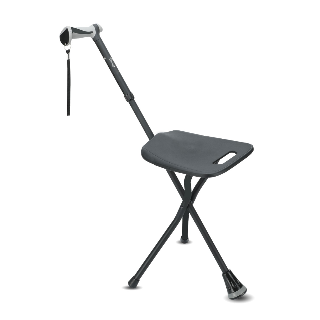 Aluminium justerbar käpp med sits - SeatTim
