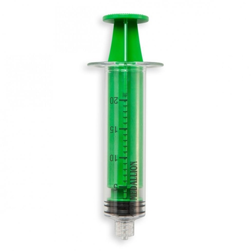 Spruta luerlock 3komp Medallion – 20ml grad 1ml centrerad grön – 25 st