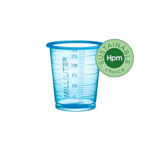 Medicinbägare plast Eco+ – 30ml smal blå – 90 st