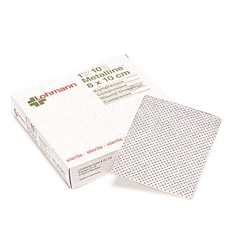 Aluminiumkompres Metalline - 8x10 cm steril - 10 stk