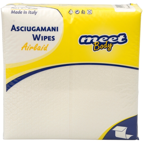 Tvättlapp papper 1L z-vikt – 30x30cm vit Airlaid tissue – 50 st
