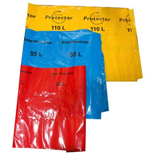 Riskavfallssäck - t 55L 377x377mm blå - 5 st