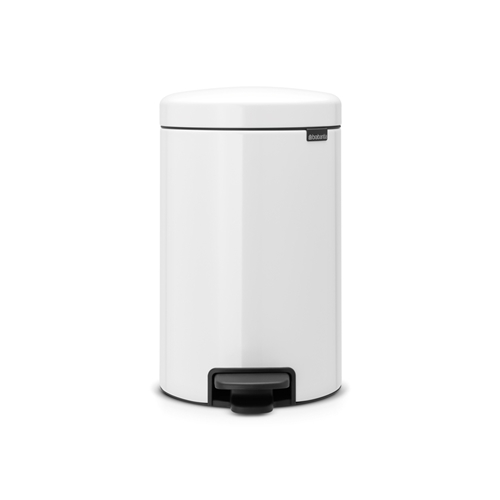 Pedalspand i stål - 12L hvid