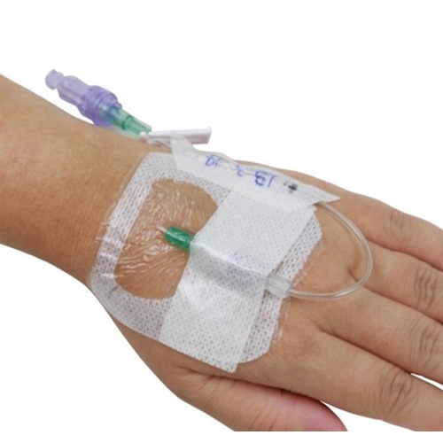 Opatrunek do cewników żylnych Tegaderm IV Advanced - 6,5x7 cm z wzmocnionym wycięciem - 100 szt.