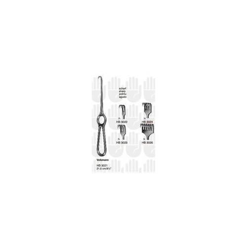 Hake sår Volkmann – L21,5cm b18,5mm 4 klor skarp