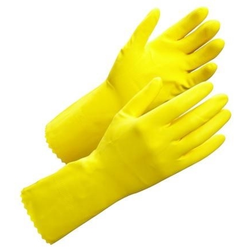 Beflockter Latexhandschuh gelb - Worksafe Chem 50-460 7 (S) - 12 St.