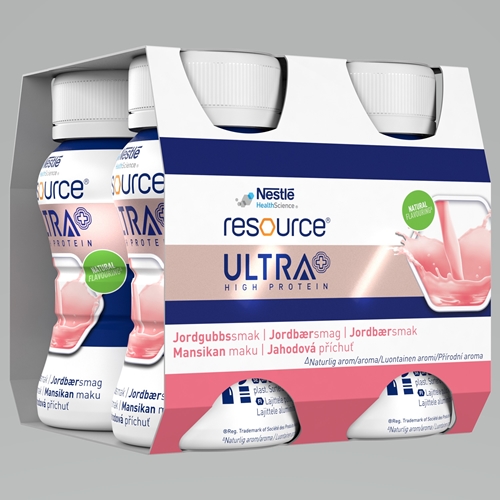 Resource Ultra - 4x125 ml jordbær - 4 stk