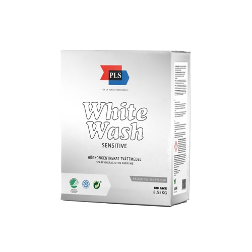 Valkopyykin pesujauhe White Wash - 8,55 kg hajusteeton valkopyykille Joutsenmerkki