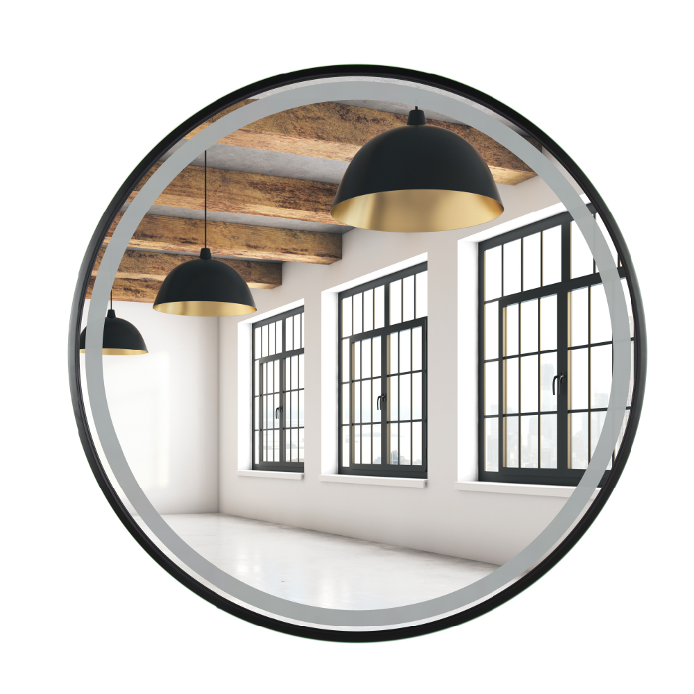 Bathroom wall mirror faneco skandi LED black 600 x 600 mm