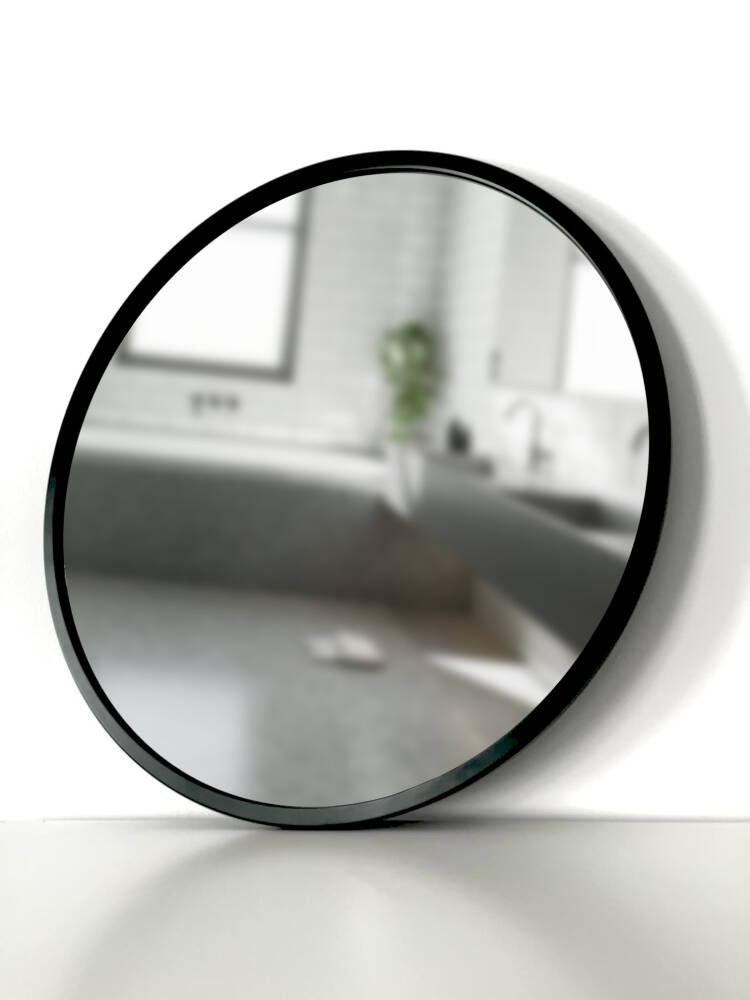 Bathroom wall mirror faneco skandi black 800 x 800 mm