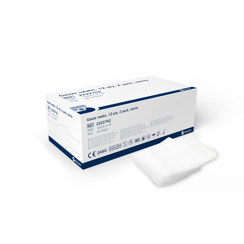 Harsotaitos 12-kerroksinen 2 kpl Selefa - 10x20 cm steriili - 40 kpl