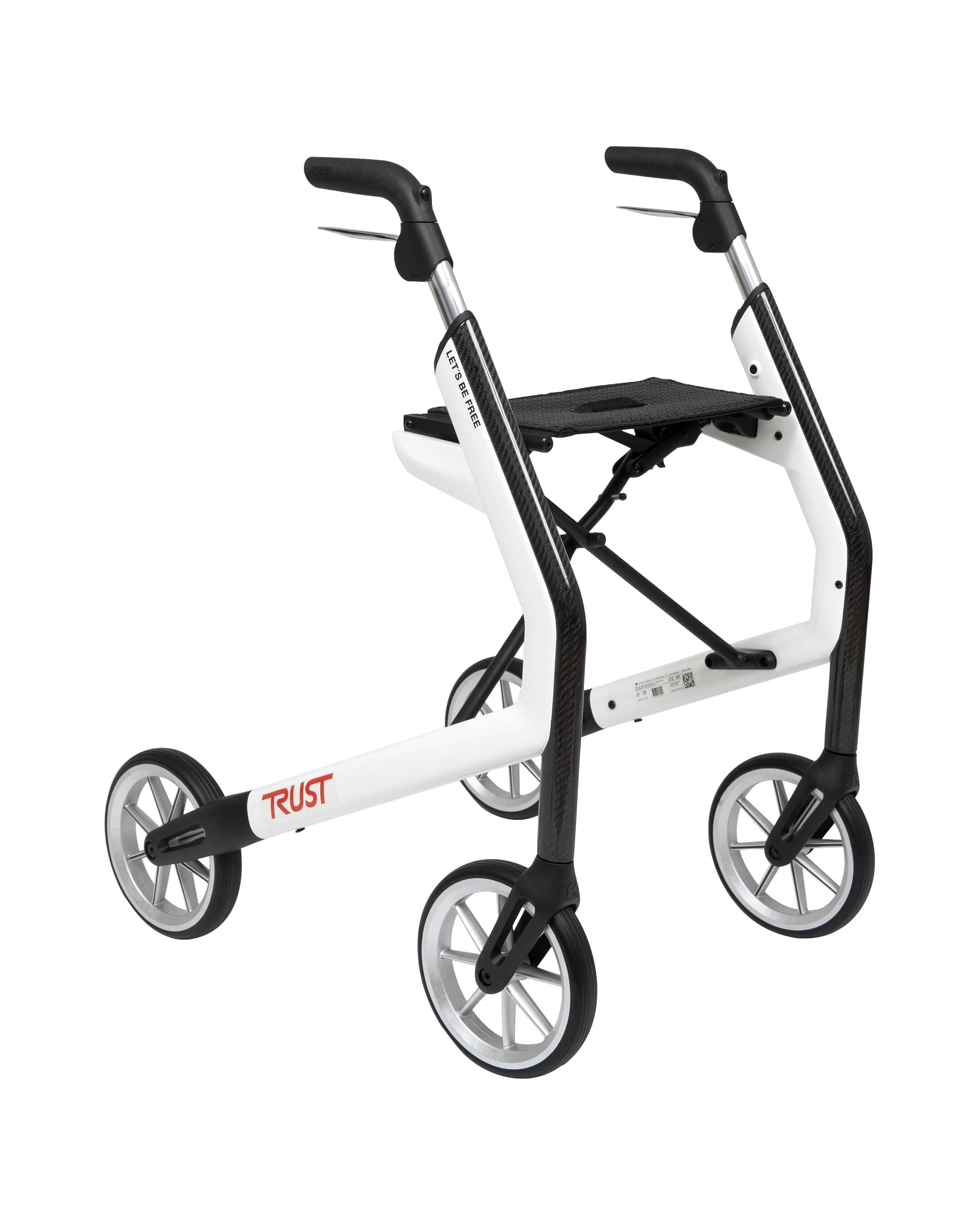 TrustCare - Lets Be Free rollator i kulfiber - kun 5.2 kg - Vit