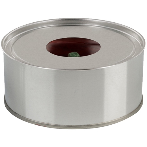 Outdoor candle with lid - 8h d=103mm h=46mm silver - 2 pcs