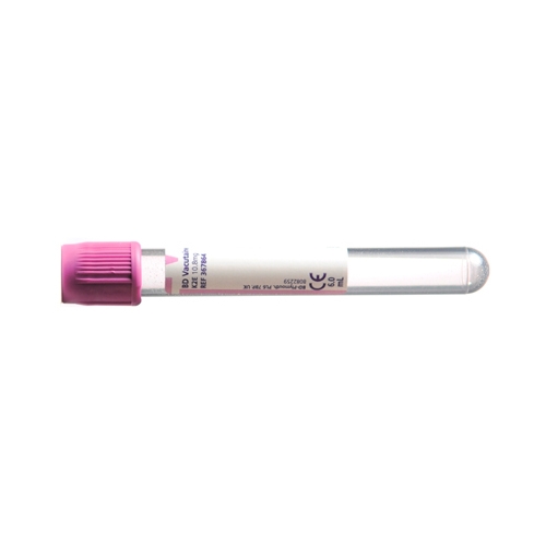 Vakuumrör BD Vacutainer pappersetikett – 7/6ml K2EDTA lila – 100 st