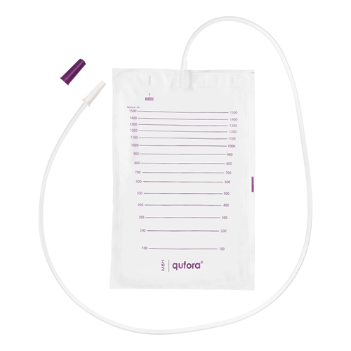Urinpose ikke-tømbar Qufora - 1,5L 110cm bulkpakke - 25 stk