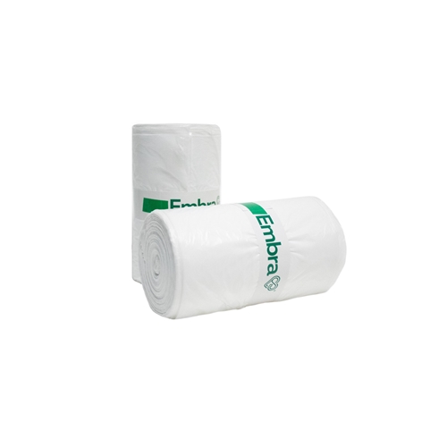 Affaldspose plast Embra - 28L 265/255x550 9my hvid - 100 stk