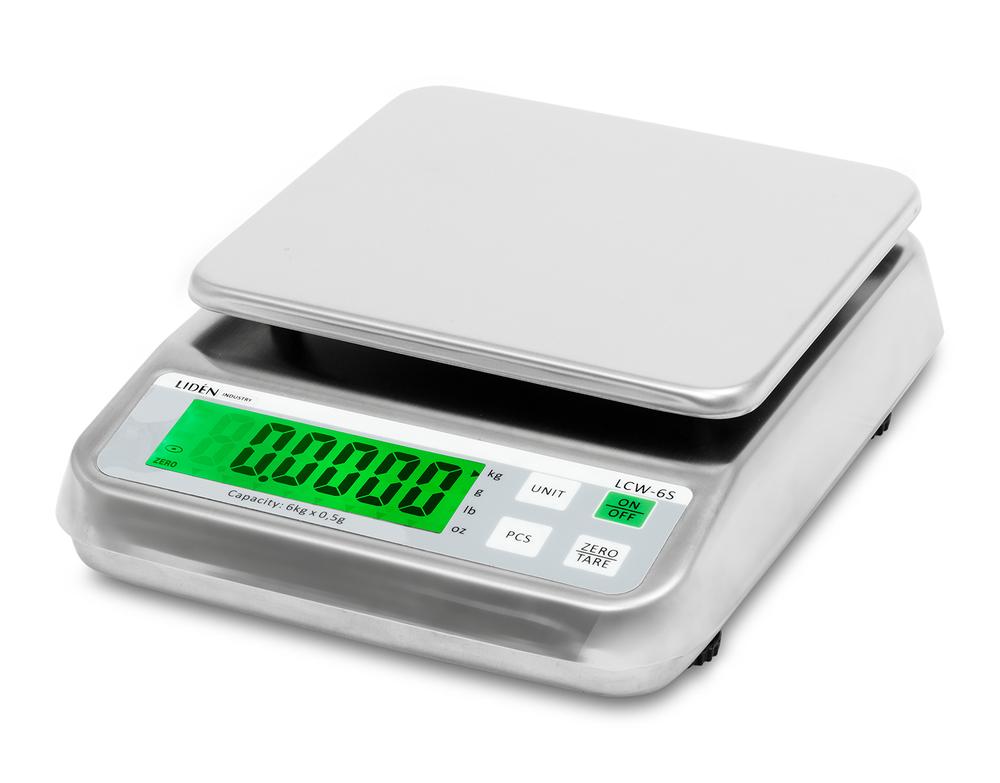 Bænk- og bordvægt LCW-6S rustfrit stål 6 kg x 0,5 g
