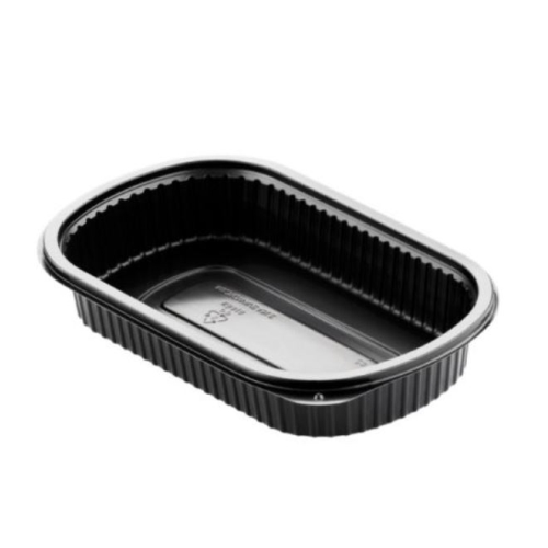 Menüschale PP Duniform - 800 ml 240x150x40 mm 1-Fach schwarz - 50 St.