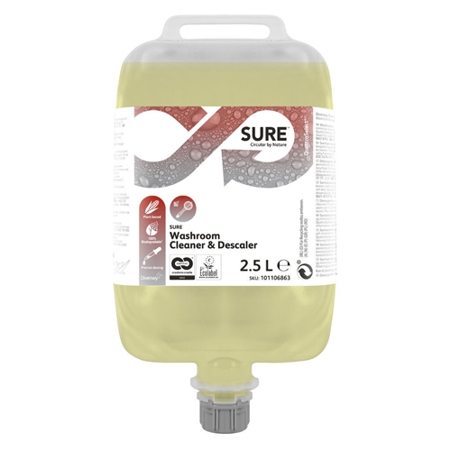 Saniteettitilojen puhdistusaine SURE Washroom Cleaner & Descaler - 2,5L hajusteeton QS - 2 kpl