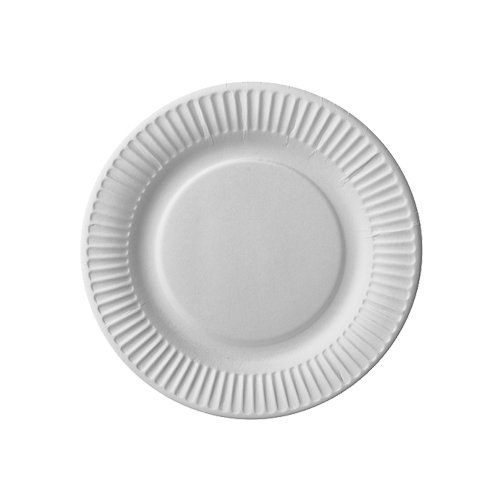 Flad paptallerken - 18 cm hvid - 100 stk