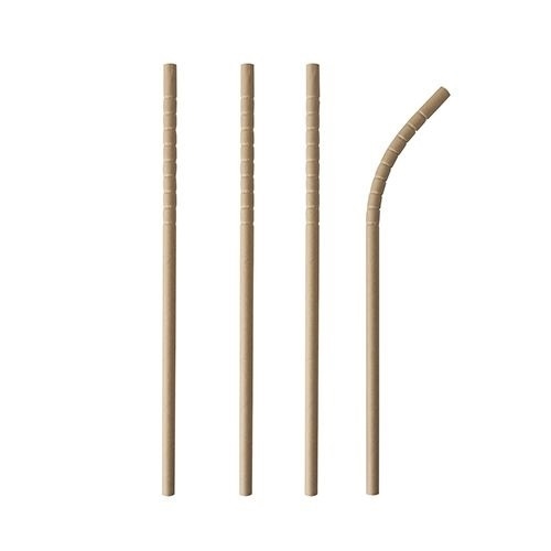 Biegsame Papiertrinkhalme Pure - 20 cm d=6 mm braun - 100 St.