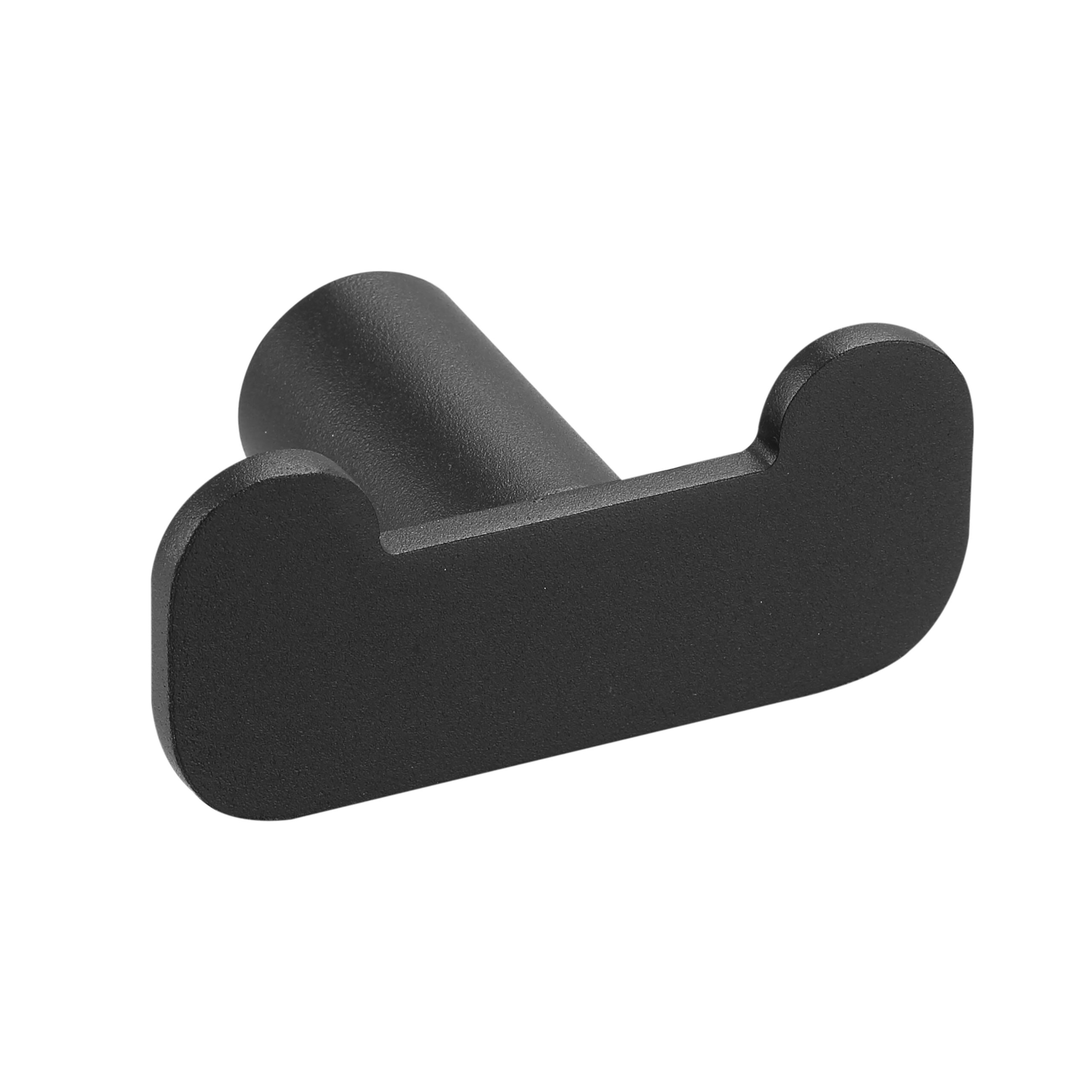 Double bathrobe hook - Matt black finish - AI2318B