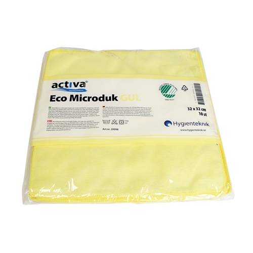 Activa ECO Mikrofaser-Wischtuch 32x32 gelb Svanen 10 Stück